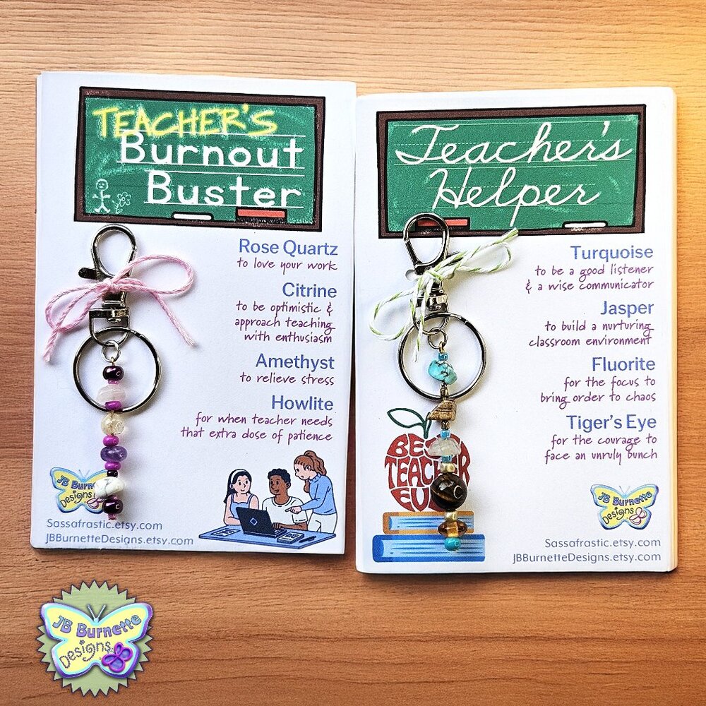 Teacher Gift Keychain, Gemstone Crystal Keychain, Phone Charm, Bag Accessories